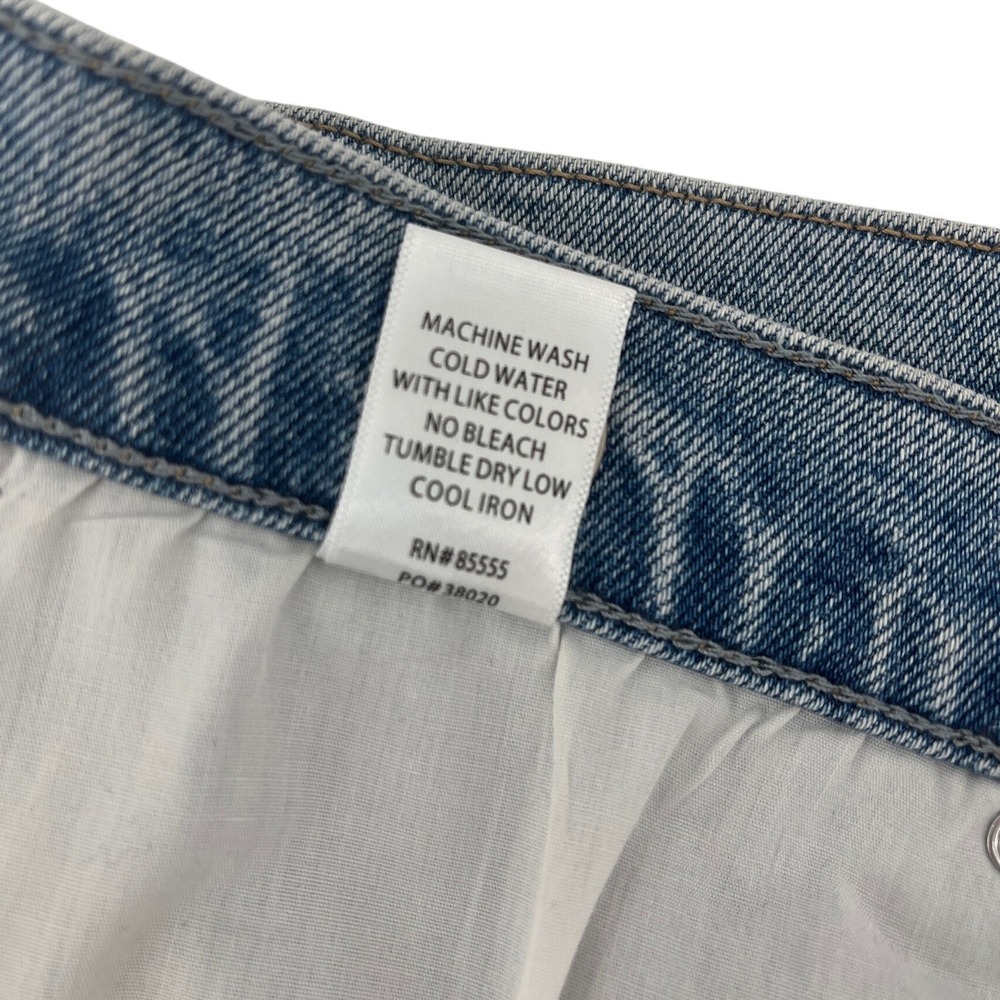 Pistola Lana Crop Wide Leg Jeans in Snowcat Raw Hem Cuffed Blue Denim Size 31 - Picture 12 of 12